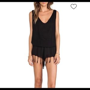 Indah Black Fringe Romper